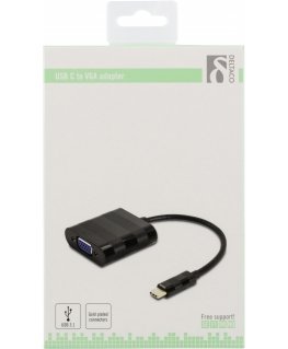 Deltaco USBC-VGA vaizdo kabelio adapteris C tipo USB VGA (D-Sub) Juoda