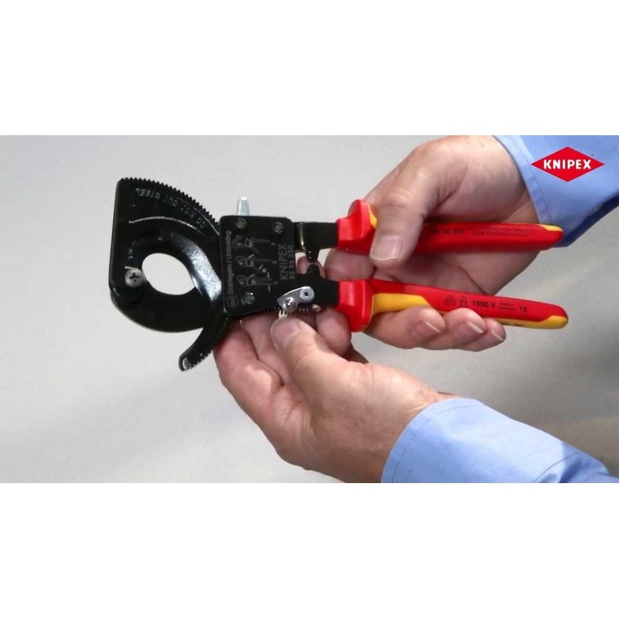 Knipex 9536250 VDE ratchet cable cutter