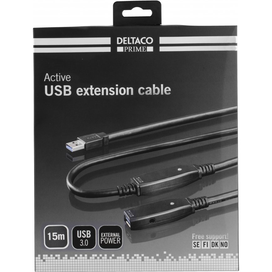 Deltaco USB3-1008 USB-kaabel 15 m USB 3.2 Gen 1 (3.1 Gen 1) USB A Must