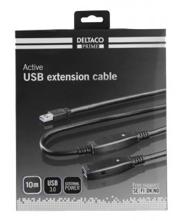 Deltaco USB3-1006 USB cable 10 m USB 3.2 Gen 1 (3.1 Gen 1) Mini-USB B USB A Black