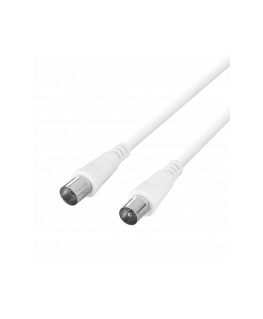 Antenna cable DELTACO 75 Ohm, ferrite cores, gold-plated connectors, 1m, white / AN-101-K / 00150001