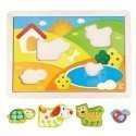 Hape Toys E1601 puzle Bīdāmā puzle 12 pcs Dzīvnieki Hape Toys E1601 puzle Bīdāmā puzle 12 pcs Dzīvnieki