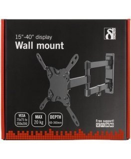 Deltaco ARM-459 televizoriaus laikiklis 101,6 cm (40") Juoda