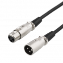 XLR audio cable DELTACO 3-pin male - 3-pin female, 26 AWG, 3m, black / XLR-1030-K / 00160003 XLR audio cable DELTACO 3-pin male - 3-pin female, 26 AWG, 3m, black / XLR-1030-K / 00160003