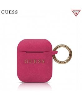 Guess GUACCSILGLFU Ultra-thin Soft Silicone protective case for AirPods Fuchsia Pink