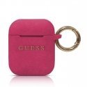 Guess GUACCSILGLFU Ultra-thin Soft Silicone protective case for AirPods Fuchsia Pink