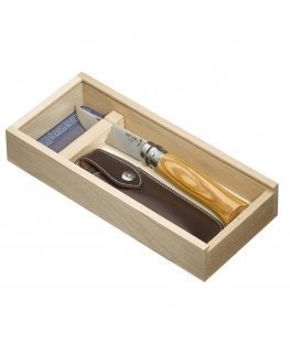 Opinel No. 08 Olive wood + sheath in pencil box