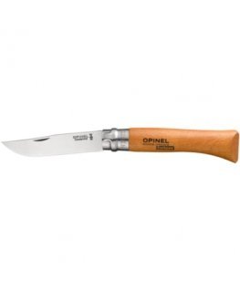 Opinel pocket knife No. 10 carbon w. wood handle