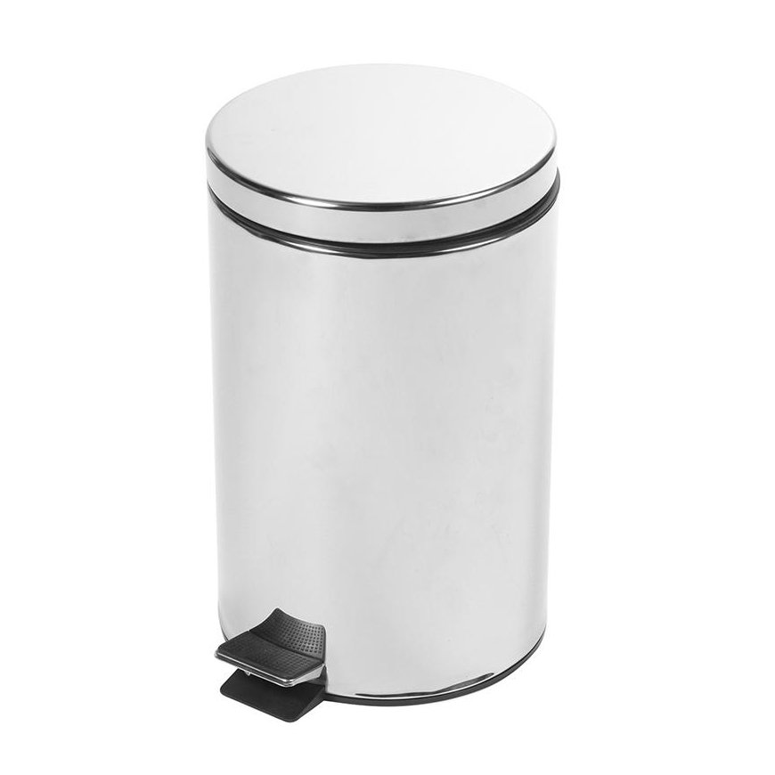 Trash can SAIMA, with pedal, 12 L, silver sp.