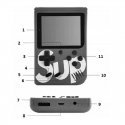 GameBox R1 8bit Portatīva Retro Spēļu konsole ar 400 spēlēm 3'' LCD ekrānu un TV RCA vadu Melna GameBox R1 8bit Portatīva Retro Spēļu konsole ar 400 spēlēm 3'' LCD ekrānu un TV RCA vadu Melna