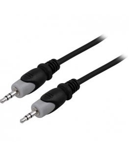 Deltaco MM-151 audio kabelis 3 m 3.5mm Melns, Pelēks