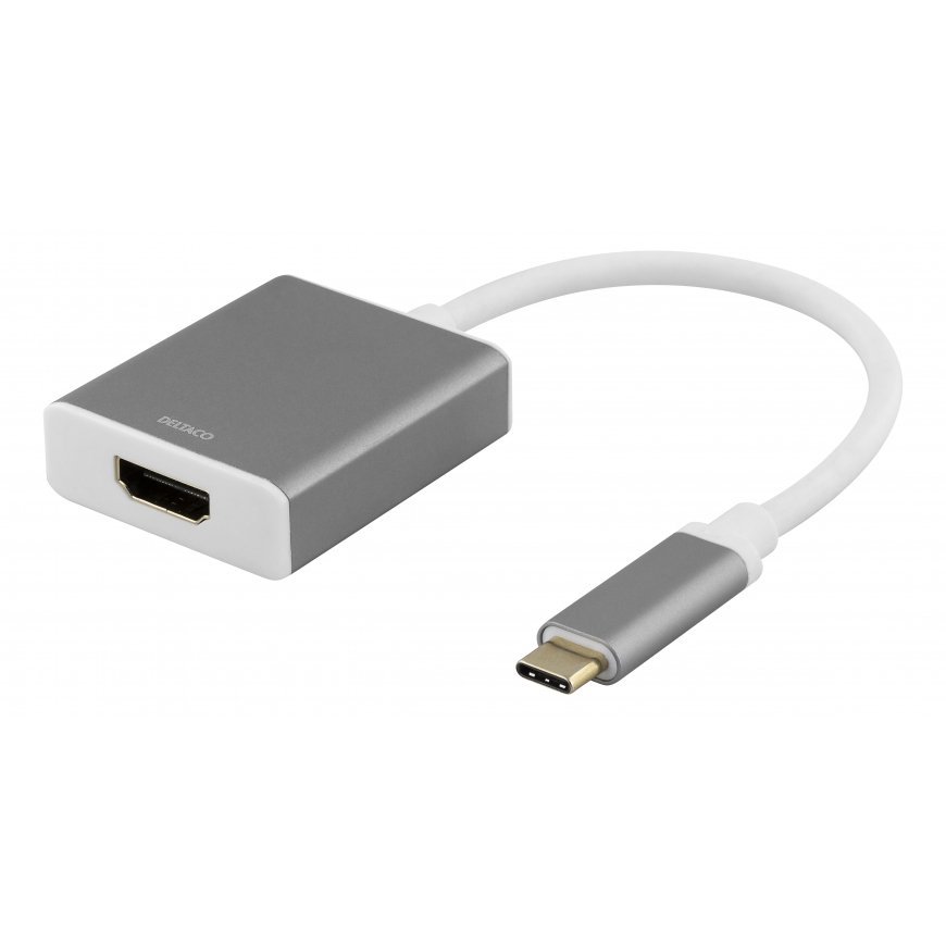 Deltaco USBC-HDMI9 videokaapeli-adapteri 0,2 m USB Type-C HDMI Harmaa – 2