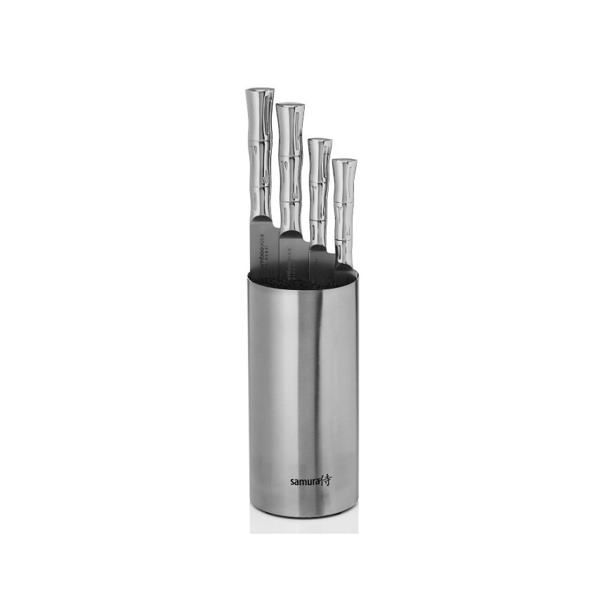 Samura BAMBOO Nažu kompl. 4gab. + Metāla nažu statīvs-turētājs no AUS 8 Japāņu tērauda 59 HRC – 3