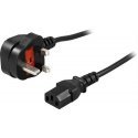 Deltaco DEL-109UK-10 virtajohto Musta 2 m C13 liitin BS 1363