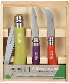 Opinel Coloured Gardener Box 3 Gardening Tools