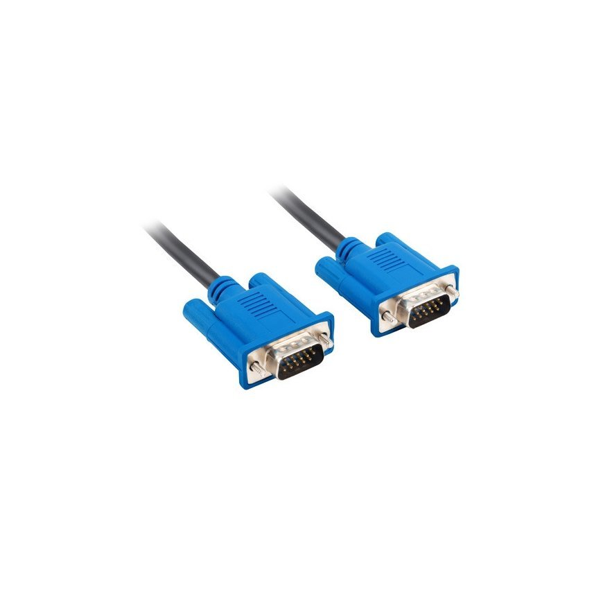 Lanberg CA-VGAC-10CU-0050-BK VGA-kaabel 5 m VGA (D-Sub) Must, Sinine