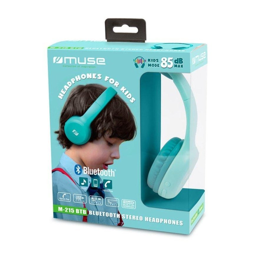 Muse Bluetooth Stereo Kids Ausinės M-215BTB Belaidės, Over-Ear, Belaidės, Mėlyna – 7
