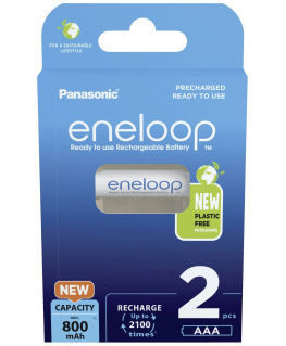 Panasonic Rechargeable Batteries ENELOOP BK-4MCDE/2BE AAA, 800