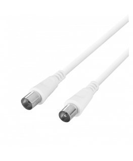 Antenna cable DELTACO 75 Ohm, ferrite cores, gold-plated connectors, 3m, white / AN-103-K / 00150003