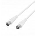 Antenna cable DELTACO 75 Ohm, ferrite cores, gold-plated connectors, 3m, white / AN-103-K / 00150003 Antenna cable DELTACO 75 Ohm, ferrite cores, gold-plated connectors, 3m, white / AN-103-K / 00150003