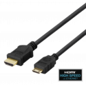 Cable DELTACO HDMI - mini HDMI, 4K UHD in 60Hz, 2m, black / HDMI-1026-K / 00100008