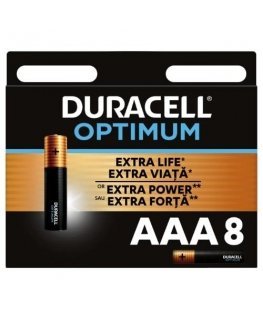 Baterijos DURACELL Optimum, AAA, 8 vnt.