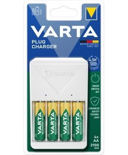 VARTA Plug Charger + 4 x AA 2100mAh (57606) batteries