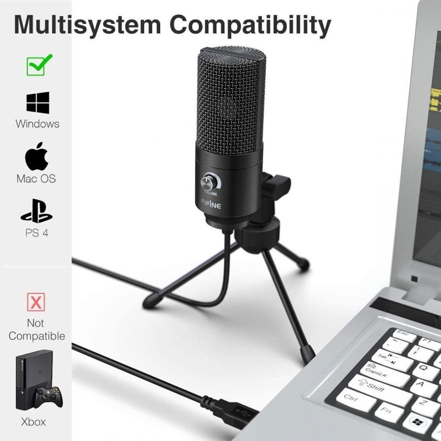 Set: Condenser Microphone FIFINE K669B Black (Black) – 2