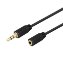 Audio cable DELTACO 3.5mm, gold-plated, 1m, black / MM-159-K / 00180011 Audio cable DELTACO 3.5mm, gold-plated, 1m, black / MM-159-K / 00180011