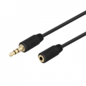 Audio cable DELTACO 3.5mm, gold-plated, 1m, black / MM-159-K / 00180011