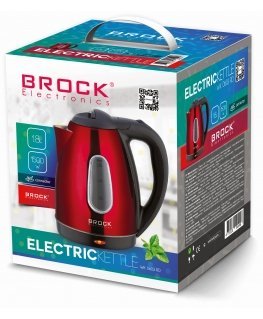 Brock Electronics WK 0603 RD vedenkeitin 1,8 L 1500 W Musta, Punainen
