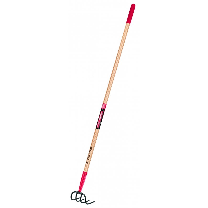 Cultivator with wooden handle, 4 forks. Truper®
