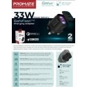 PROMATE PowerPort-33 GaNFast Tīkla lādētājs 33W / USB-C PD / USB-A PROMATE PowerPort-33 GaNFast Tīkla lādētājs 33W / USB-C PD / USB-A