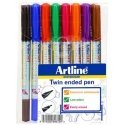 Artline whiteboard pen, double-ended, 8 colors