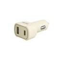 Tellur Green car charger, 36W, 6A (PD18W + QC3.0) cream