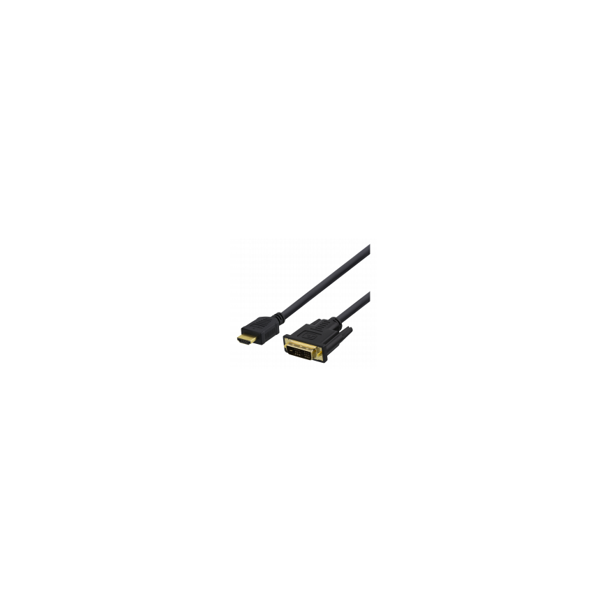 HDMI - DVI-D adapter DELTACO gold-plated connectors, 1080p, black / HDMI-10-K / 00100020 – 2