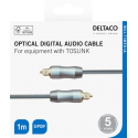 High End Toslink Cable DELTACO optical cable for digital audio, 1m, black / TOTO-11-K / 00190001 High End Toslink Cable DELTACO optical cable for digital audio, 1m, black / TOTO-11-K / 00190001