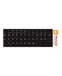 Mocco Keyboard Sticks ENG / EE With Laminated Waterproof Level Black / Red
