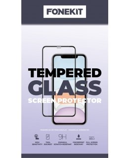 FoneKit Full Cover -panssarilasi, iPhone 14 Pro Max, musta