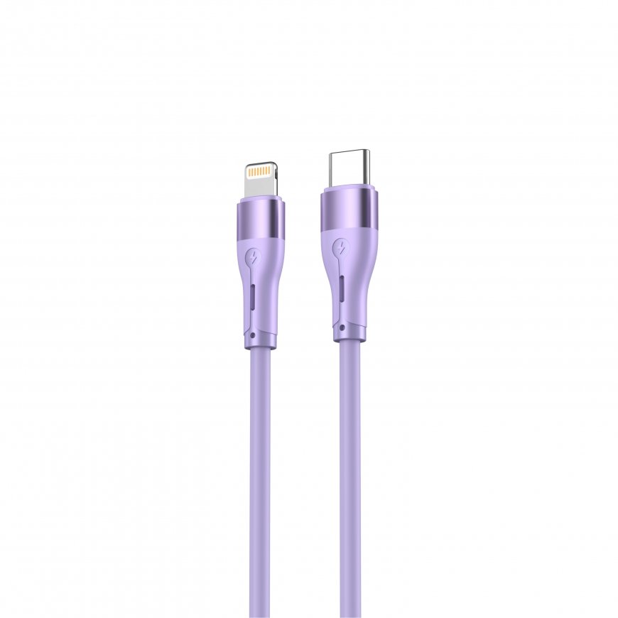 Tellur Silicone Type-C to Lightning cable PD30W 1m purple