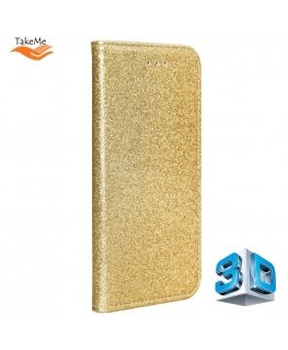TakeMe 3D-Crystal Shine Магнитной фиксации чехол-книжка для Samsung Galaxy S21 (G991B) Золотой