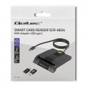 Qoltec 50632 Intelligent Smart ID chip card reader SCR-0632 | USB type C