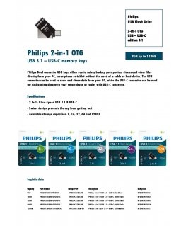 Philips 2 in 1 Black 16GB OTG USB C + USB 3.1