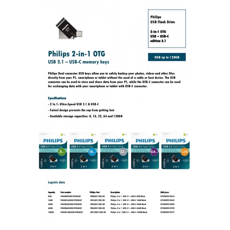Philips 2 in 1 Black 16GB