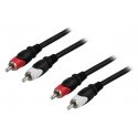 Deltaco MM-110 audio cable 2 m 2 x RCA Black, Red, White Deltaco MM-110 audio cable 2 m 2 x RCA Black, Red, White