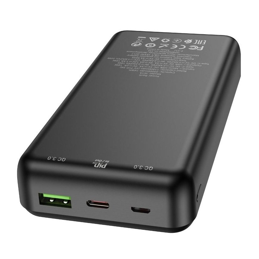 Išorinė baterija Power Bank Hoco J87A Type-C PD 20W+Quick Charge 3.0 20000mAh juodas – 3