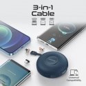 PROMATE Quiver Складной магнитный кабель USB-C на USB-C / Lightning / microUSB / 1м