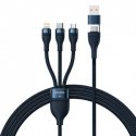 3in1 USB cable Baseus Flash Series 2, USB-C + micro USB + Lightning, 100W, 1.2m (blue) 3in1 USB cable Baseus Flash Series 2, USB-C + micro USB + Lightning, 100W, 1.2m (blue)