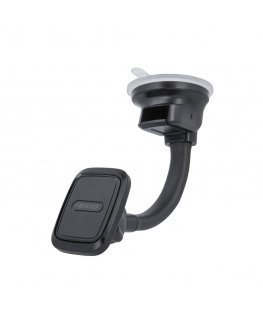 Forever MH-200 universāls telefona automašīnas magnētiskās fiksācijas turētājs roktura garums 13 cm + 2x metāla uzlīmes Melns