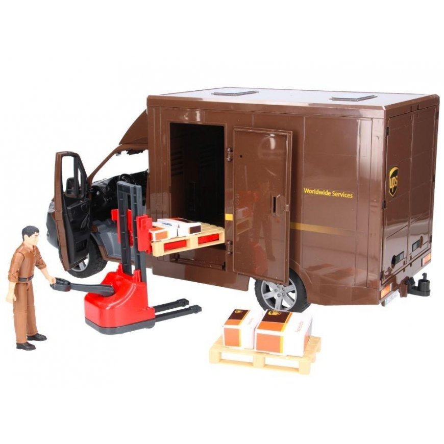 BRUDER MB Sprinter UPS with driver and accessories, 02678 – 3